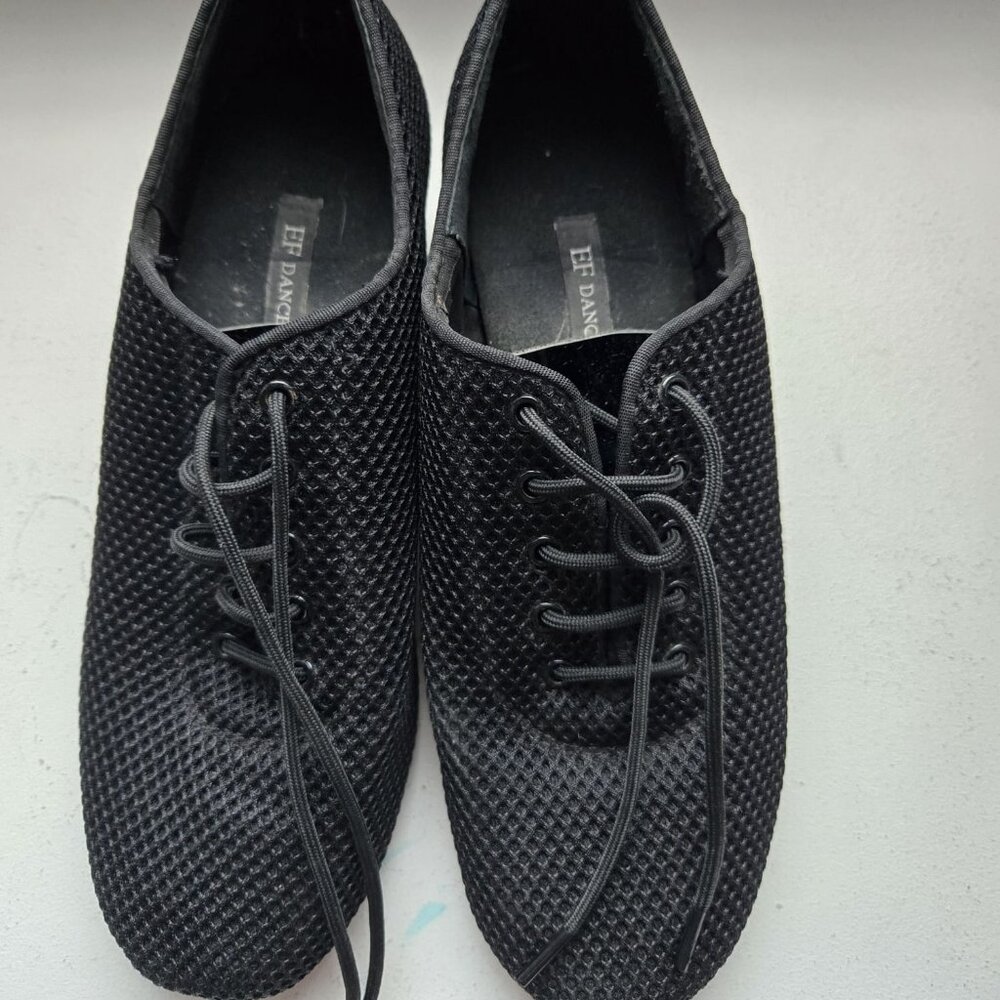 EF Dance Shoes 302 Model Black Micro Airmesh Size 7 (Euro 37.5)